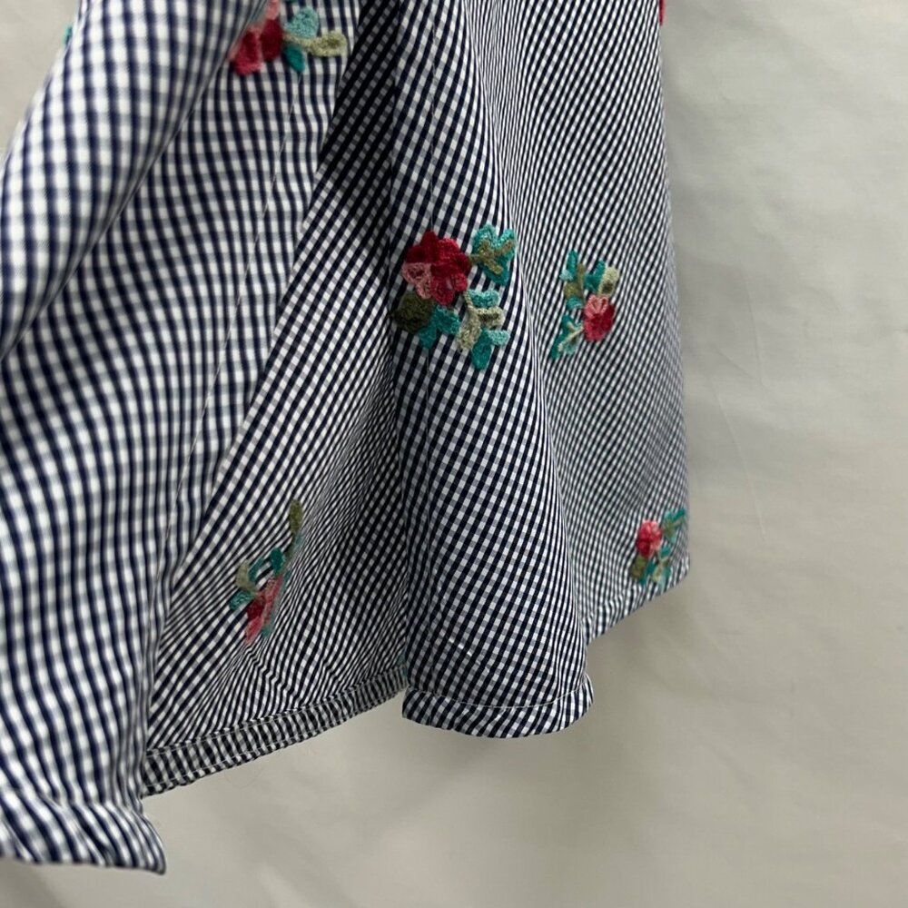 Anne Klein Gingham Floral Embroidered Maxi Dress Women's 6 - Picture 8 of 15
